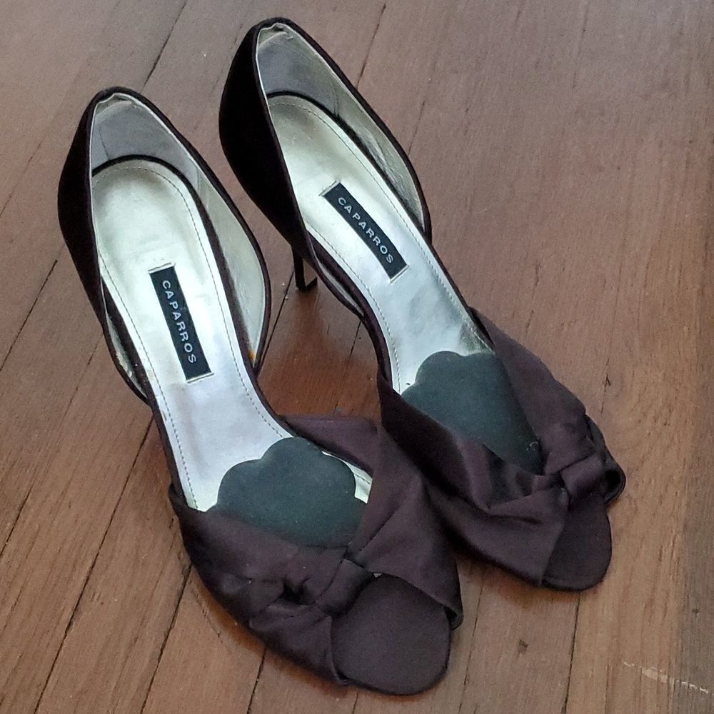 Caparros Brown Satin Heels